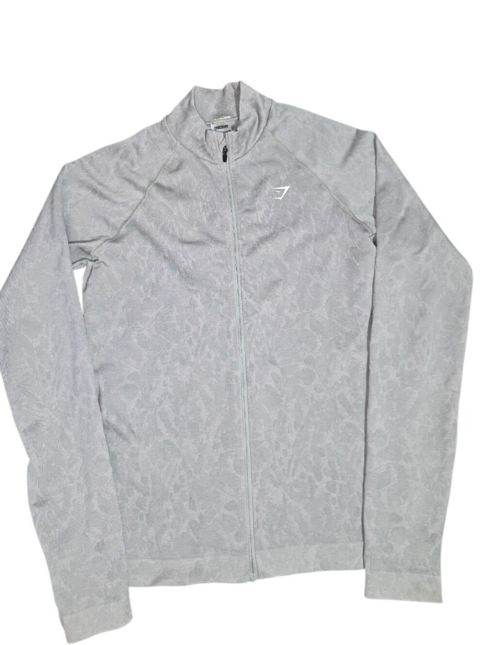 Gymshark Women's Large Compression Jacket Gray Animal Print Full Zip Training